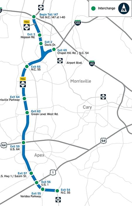 Triangle expressway map